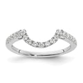 14K White Gold 1/4 carat Diamond Contoured Complete Wedding Band