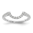 14K White Gold 1/4 carat Diamond Contoured Complete Wedding Band