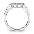 14K White Gold 1/5 carat Diamond Contoured Complete Wedding Band
