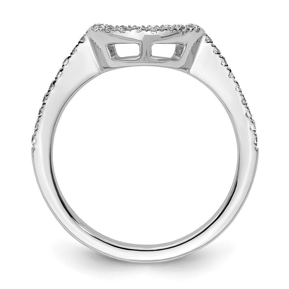 14K White Gold 1/5 carat Diamond Contoured Complete Wedding Band