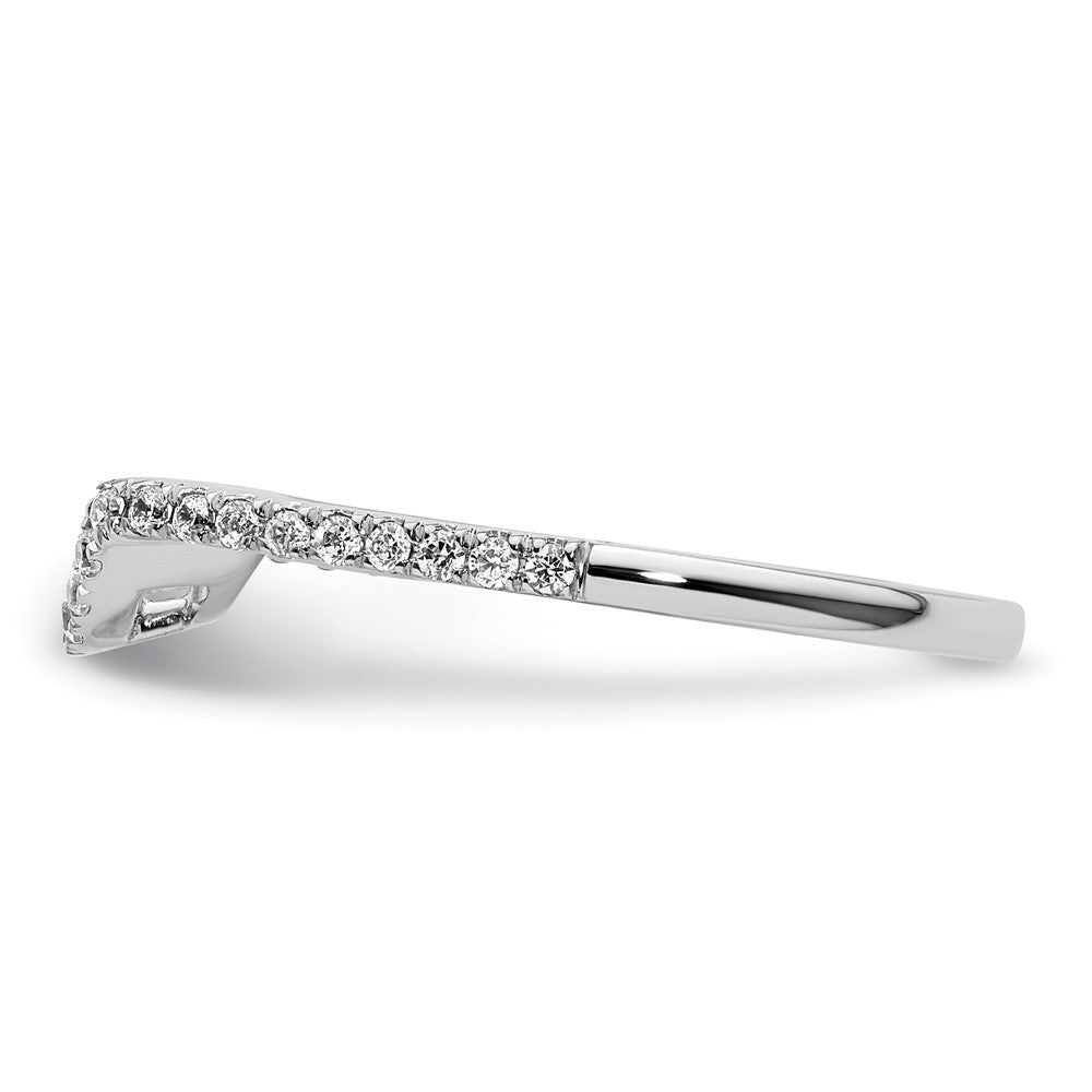 14K White Gold 1/5 carat Diamond Contoured Complete Wedding Band