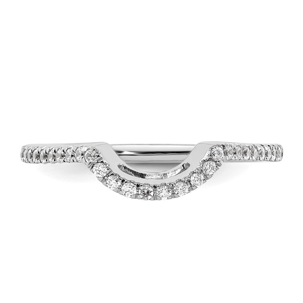 14K White Gold 1/5 carat Diamond Contoured Complete Wedding Band