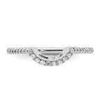 14K White Gold 1/5 carat Diamond Contoured Complete Wedding Band