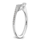 14K White Gold 1/5 carat Diamond Contoured Complete Wedding Band