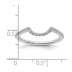 14K White Gold 1/5 carat Diamond Contoured Complete Wedding Band