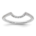 14K White Gold 1/5 carat Diamond Contoured Complete Wedding Band