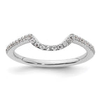 14K White Gold 1/5 carat Diamond Contoured Complete Wedding Band