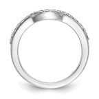 14K White Gold 1/4 carat Diamond Contoured Complete Wedding Band
