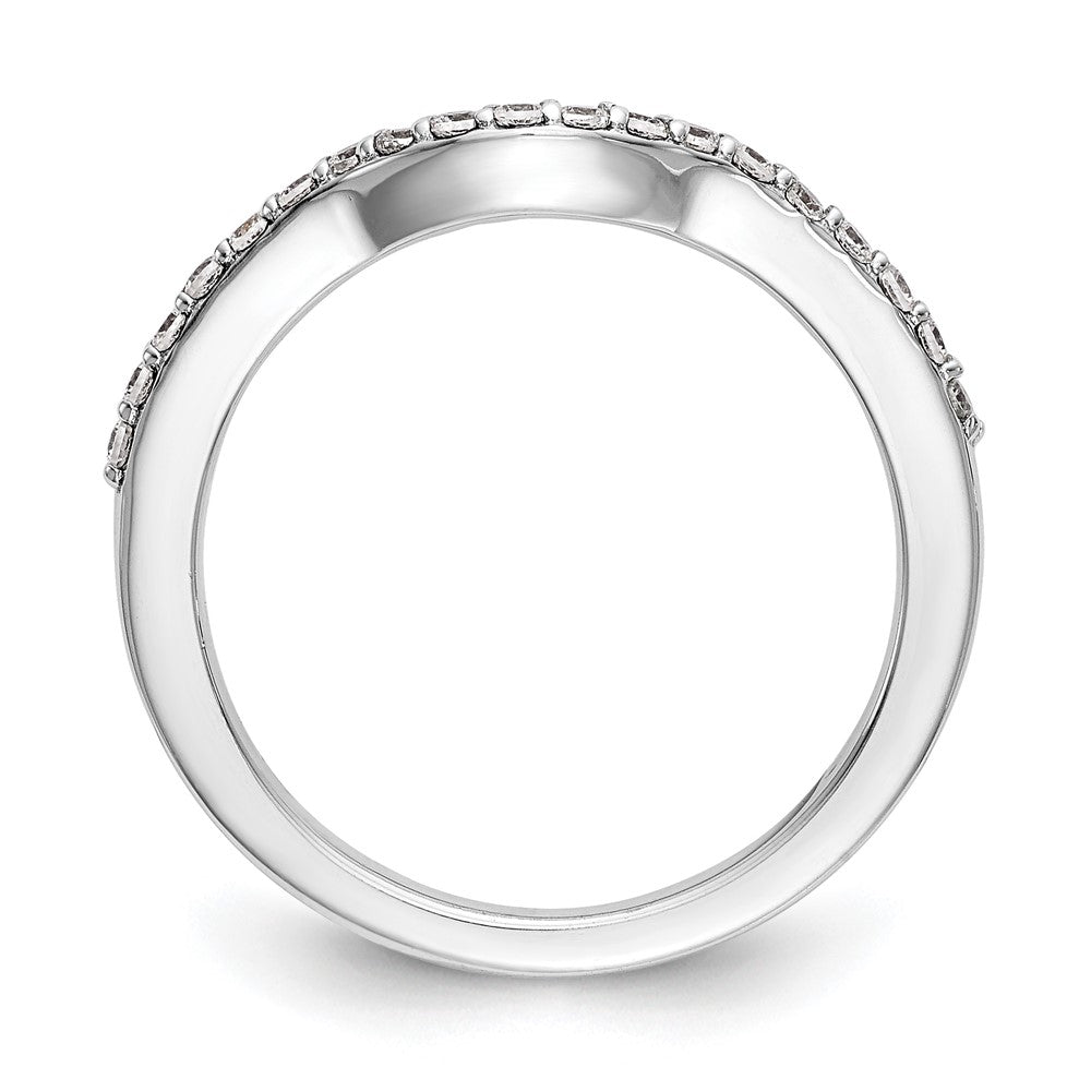14K White Gold 1/4 carat Diamond Contoured Complete Wedding Band