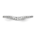 14K White Gold 1/4 carat Diamond Contoured Complete Wedding Band