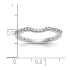 14K White Gold 1/4 carat Diamond Contoured Complete Wedding Band