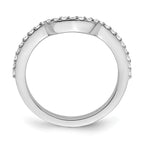 14K White Gold 1/4 carat Diamond Contoured Complete Wedding Band