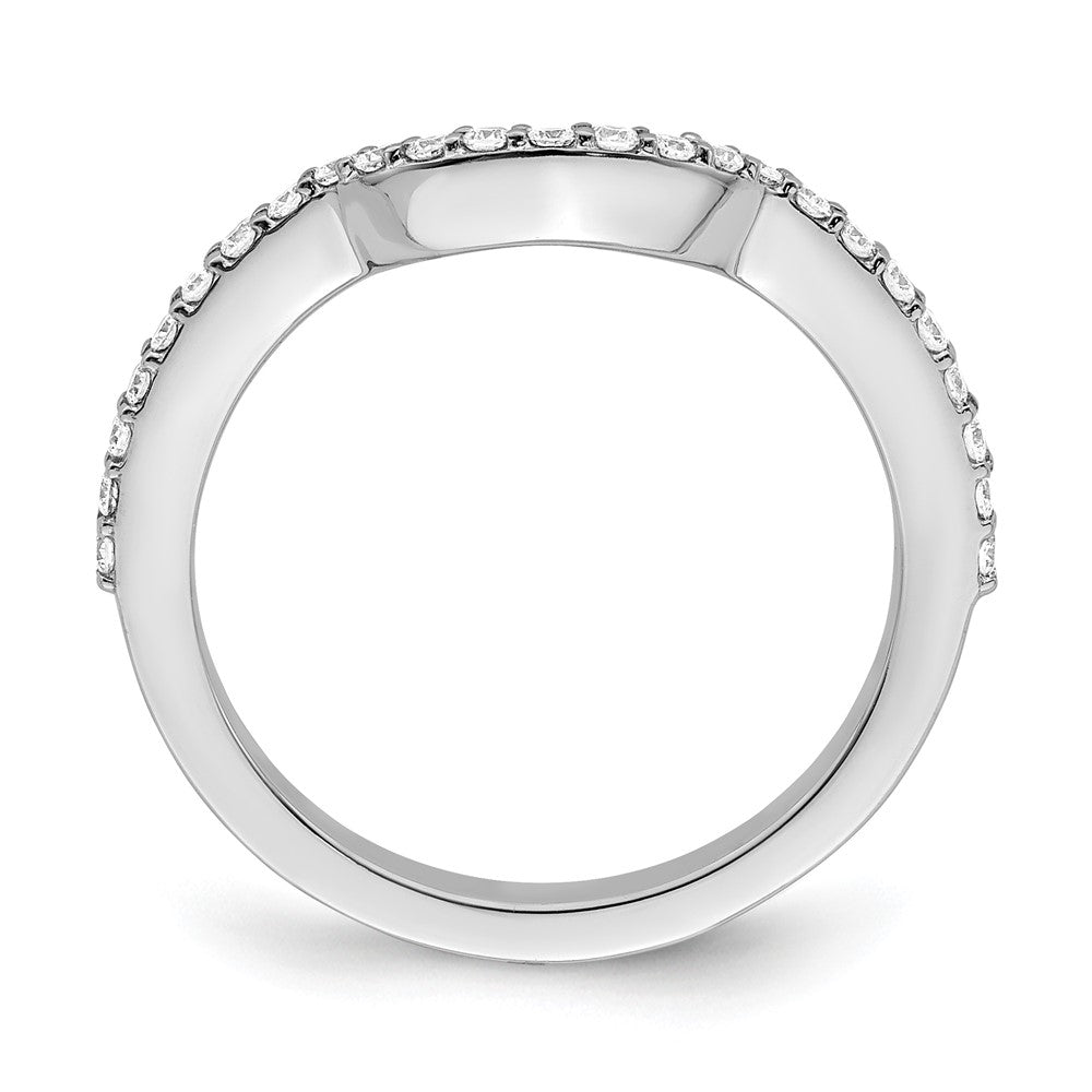 14K White Gold 1/4 carat Diamond Contoured Complete Wedding Band