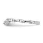 14K White Gold 1/4 carat Diamond Contoured Complete Wedding Band