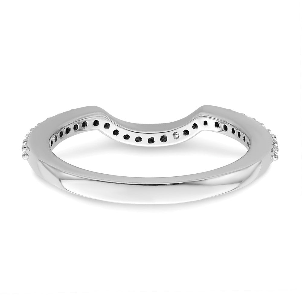 14K White Gold 1/4 carat Diamond Contoured Complete Wedding Band