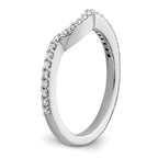 14K White Gold 1/4 carat Diamond Contoured Complete Wedding Band