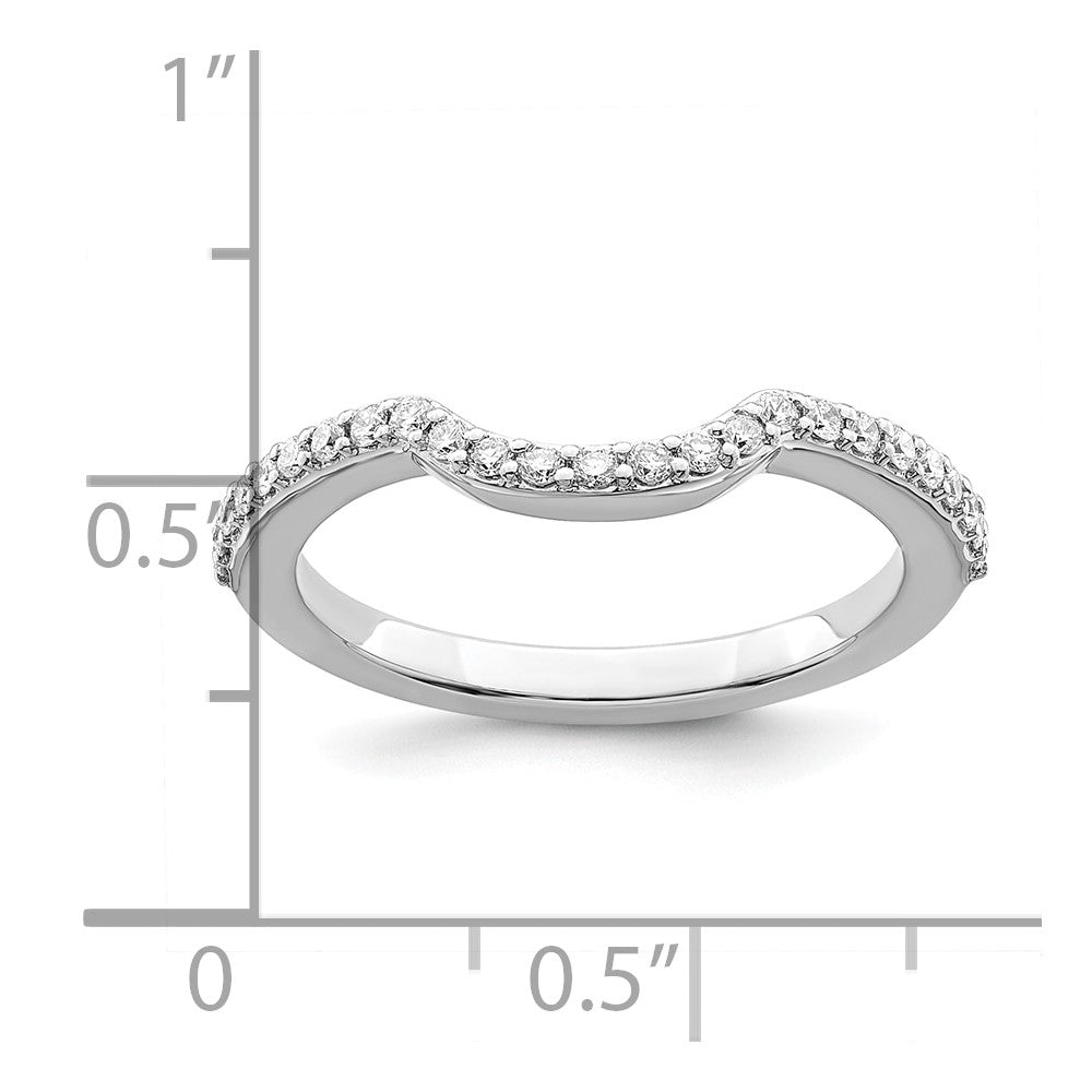 14K White Gold 1/4 carat Diamond Contoured Complete Wedding Band