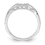 14K White Gold 1/4 carat Diamond Contoured Complete Wedding Band