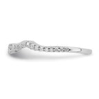 14K White Gold 1/4 carat Diamond Contoured Complete Wedding Band