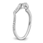 14K White Gold 1/4 carat Diamond Contoured Complete Wedding Band