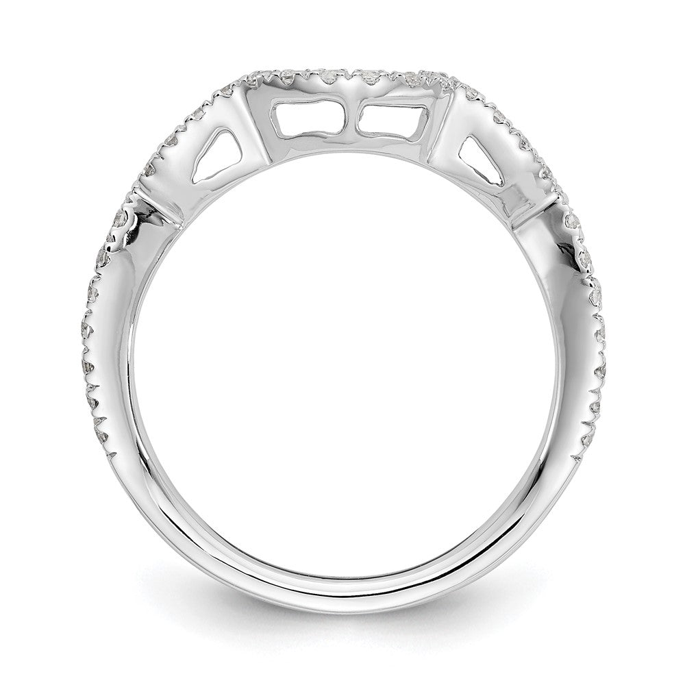 14K White Gold 1/3 carat Diamond Contoured Complete Wedding Band