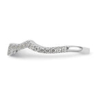 14K White Gold 1/3 carat Diamond Contoured Complete Wedding Band