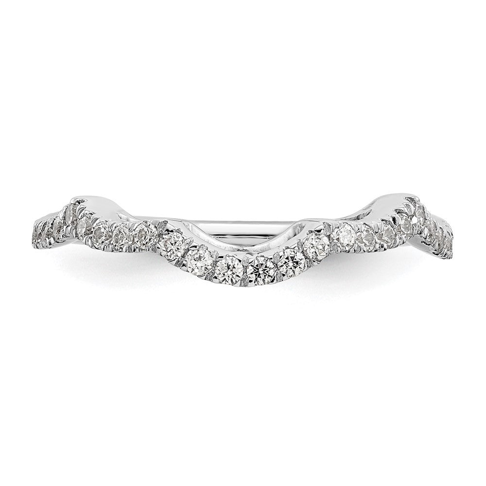 14K White Gold 1/3 carat Diamond Contoured Complete Wedding Band
