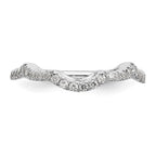 14K White Gold 1/3 carat Diamond Contoured Complete Wedding Band