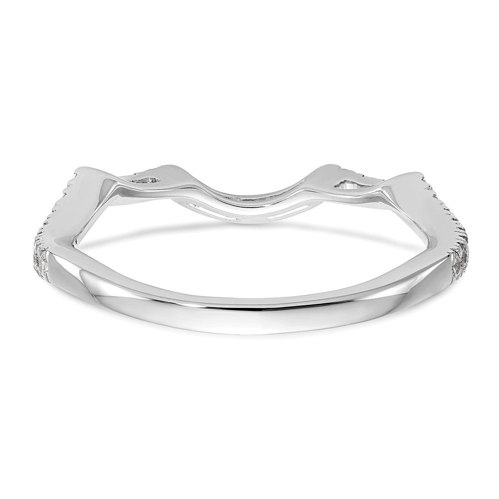 14K White Gold 1/3 carat Diamond Contoured Complete Wedding Band