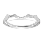 14K White Gold 1/3 carat Diamond Contoured Complete Wedding Band