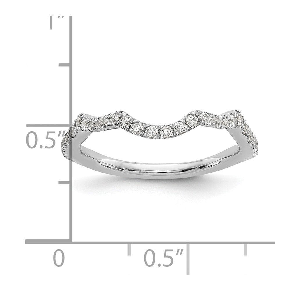 14K White Gold 1/3 carat Diamond Contoured Complete Wedding Band