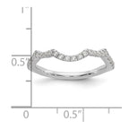 14K White Gold 1/3 carat Diamond Contoured Complete Wedding Band