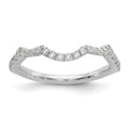 14K White Gold 1/3 carat Diamond Contoured Complete Wedding Band