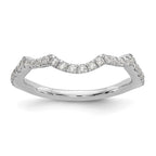 14K White Gold 1/3 carat Diamond Contoured Complete Wedding Band