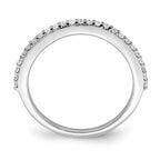 14K White Gold 1/4 carat Diamond Contoured Complete Wedding Band