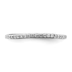 14K White Gold 1/4 carat Diamond Contoured Complete Wedding Band