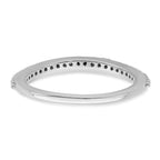 14K White Gold 1/4 carat Diamond Contoured Complete Wedding Band