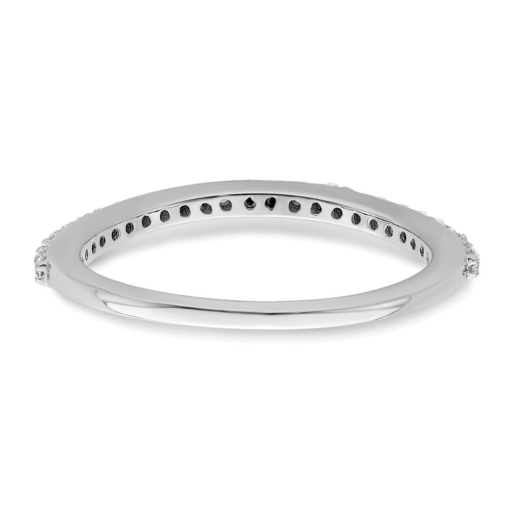 14K White Gold 1/4 carat Diamond Contoured Complete Wedding Band
