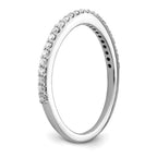 14K White Gold 1/4 carat Diamond Contoured Complete Wedding Band