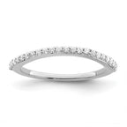 14K White Gold 1/4 carat Diamond Contoured Complete Wedding Band
