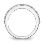 14K White Gold 1/4 carat Diamond Contoured Complete Wedding Band