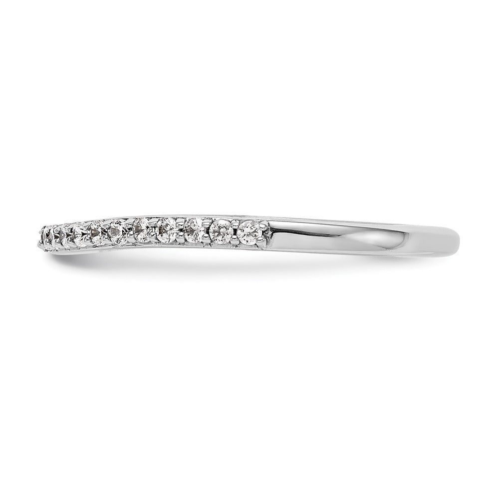 14K White Gold 1/4 carat Diamond Contoured Complete Wedding Band