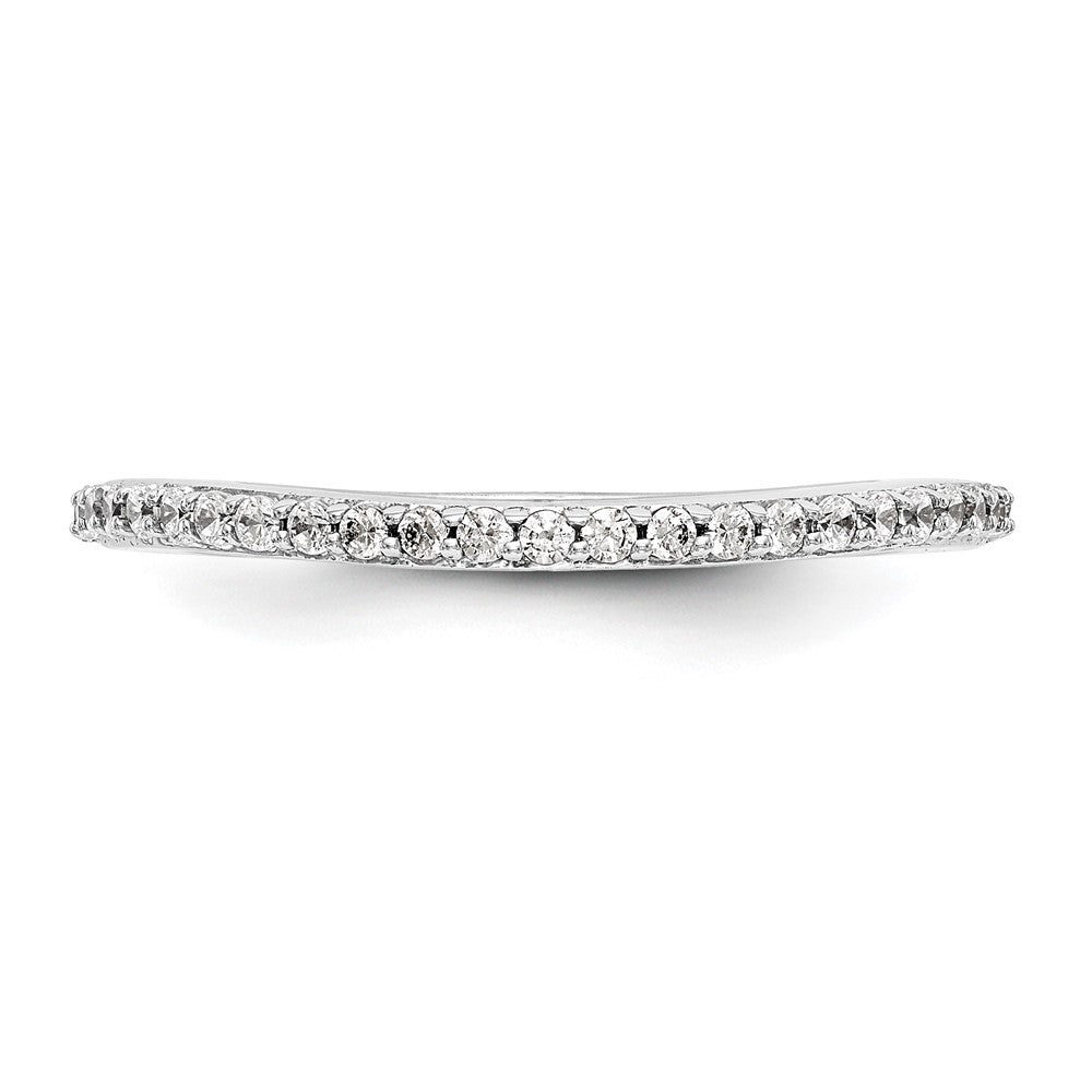 14K White Gold 1/4 carat Diamond Contoured Complete Wedding Band