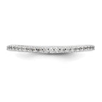 14K White Gold 1/4 carat Diamond Contoured Complete Wedding Band