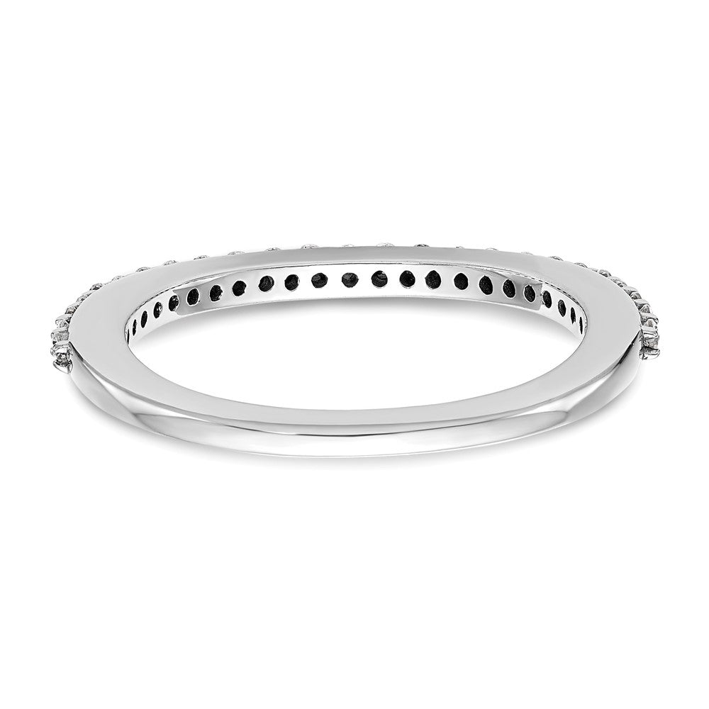 14K White Gold 1/4 carat Diamond Contoured Complete Wedding Band