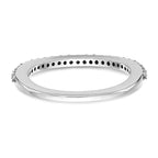 14K White Gold 1/4 carat Diamond Contoured Complete Wedding Band