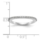 14K White Gold 1/4 carat Diamond Contoured Complete Wedding Band