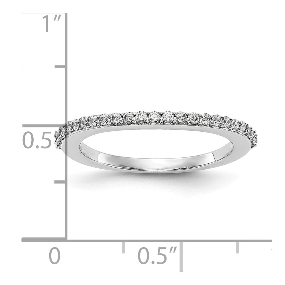14K White Gold 1/4 carat Diamond Contoured Complete Wedding Band