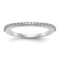 14K White Gold 1/4 carat Diamond Contoured Complete Wedding Band