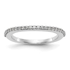 14K White Gold 1/4 carat Diamond Contoured Complete Wedding Band